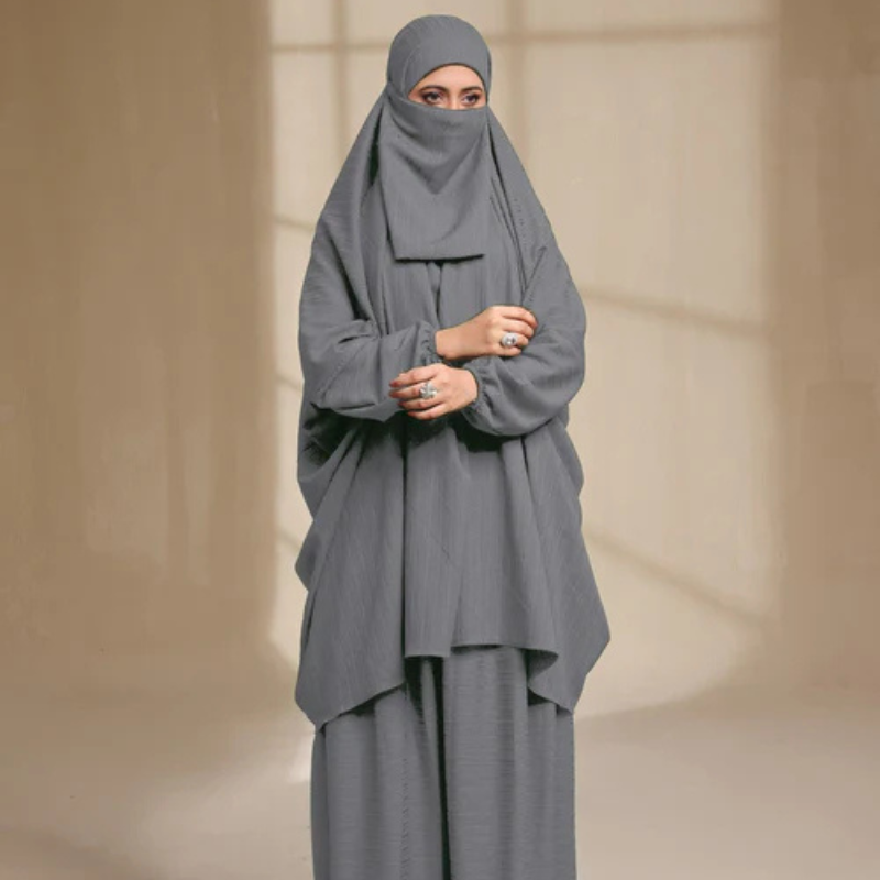 Modest & Elegant 3-Piece Jilbab Abaya Set | Design Code - #AS- JB0009